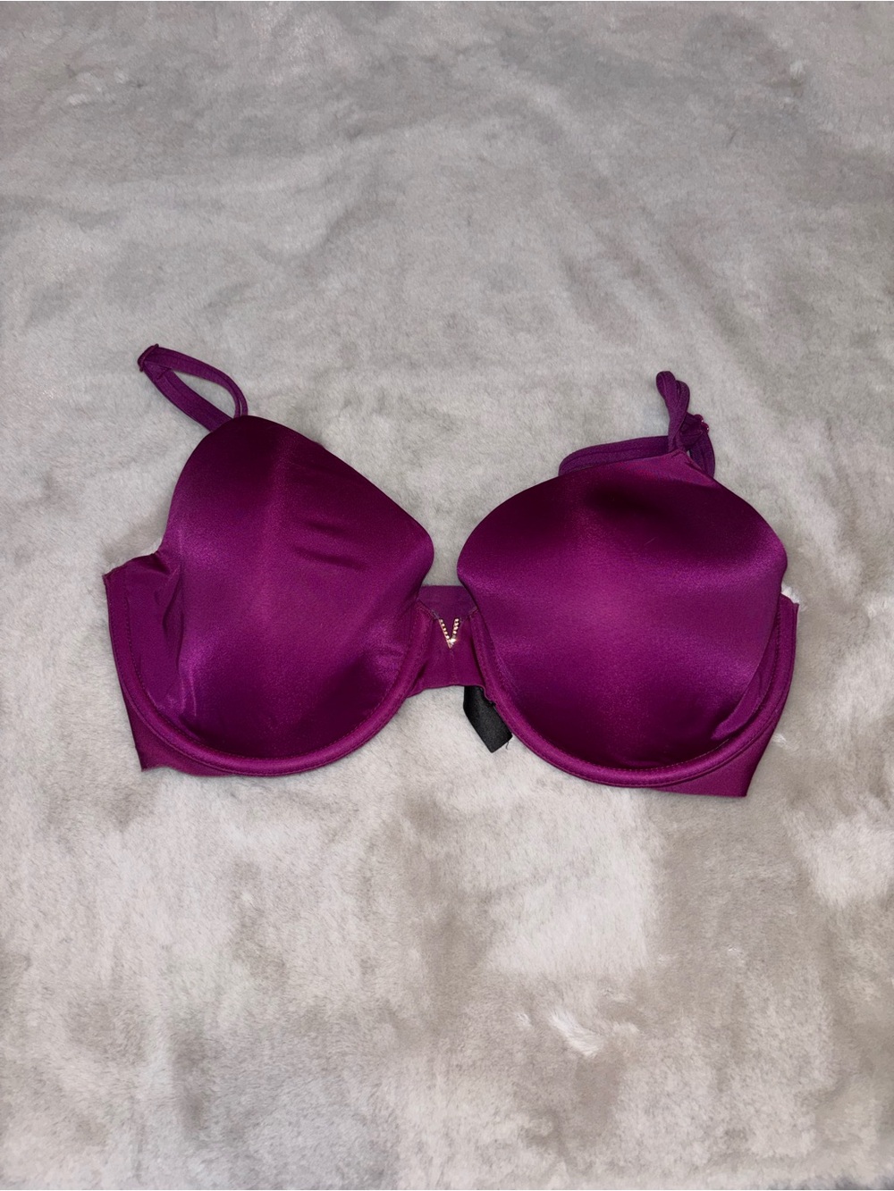 Victoria's Secret Satin Demi Bra in Magenta Purple